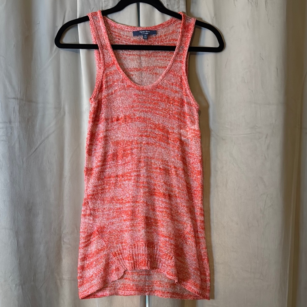 Vintage Peter Som for Design Nation Vibrant Coral Scoop Neck Sweater Tank Top Sm